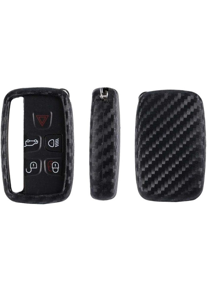 Royalfox(TM) 5 buttons silicone carbon fiber smart remote Key Fob case Cover For Land Rover Defender Discovery Sport LR2 LR3 LR4 Range Rover Sport EVOQUE and Jaguar XF XJ XJL XE F-PACE (carbon fiber) - Image 4