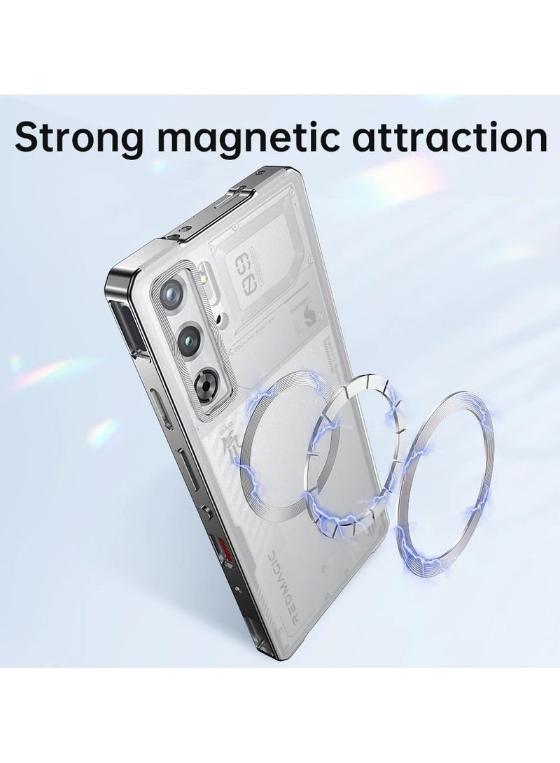 general ZTE Nubia Red Magic 10 Pro/10 Pro+ Magnetic Protective Case, Metal Frame Push-Pull Frosted Translucent Back Cover Slim Fingerprint Resistant Drop and Shock Protective Case - Image 4