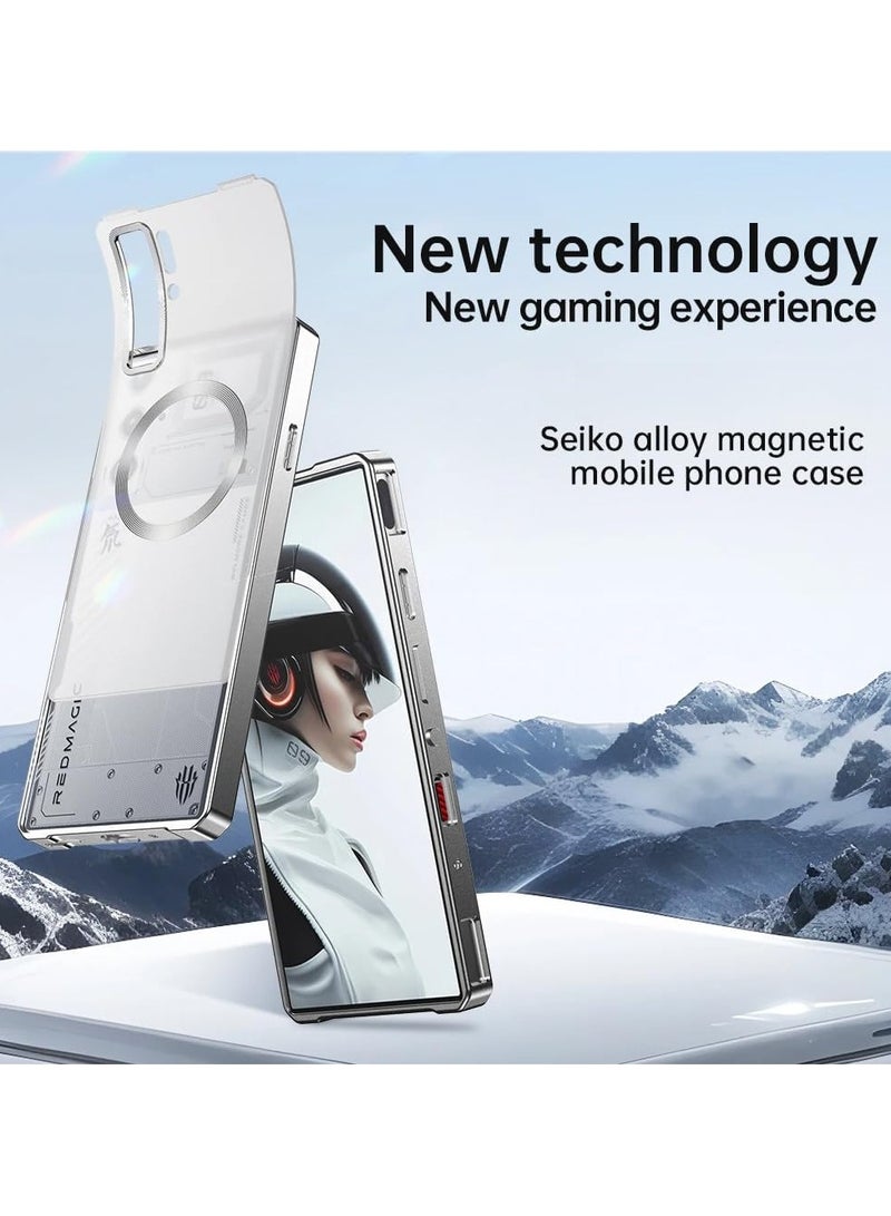 general ZTE Nubia Red Magic 10 Pro/10 Pro+ Magnetic Protective Case, Metal Frame Push-Pull Frosted Translucent Back Cover Slim Fingerprint Resistant Drop and Shock Protective Case - Image 3