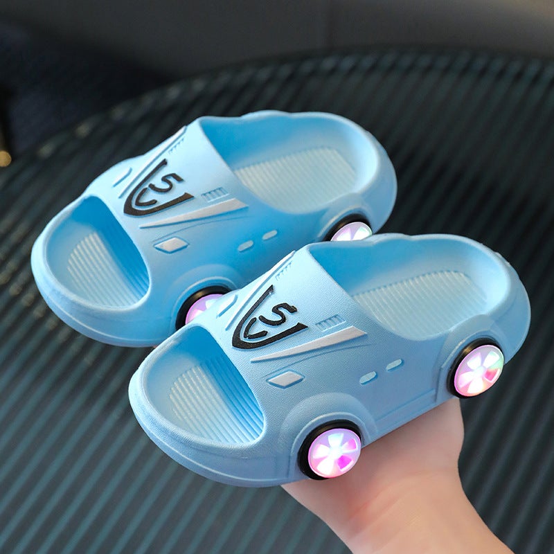 Children's slippers summer boys' and girls' home non-slip indoor handsome cartoon car kids' baby slippers  - Image 1