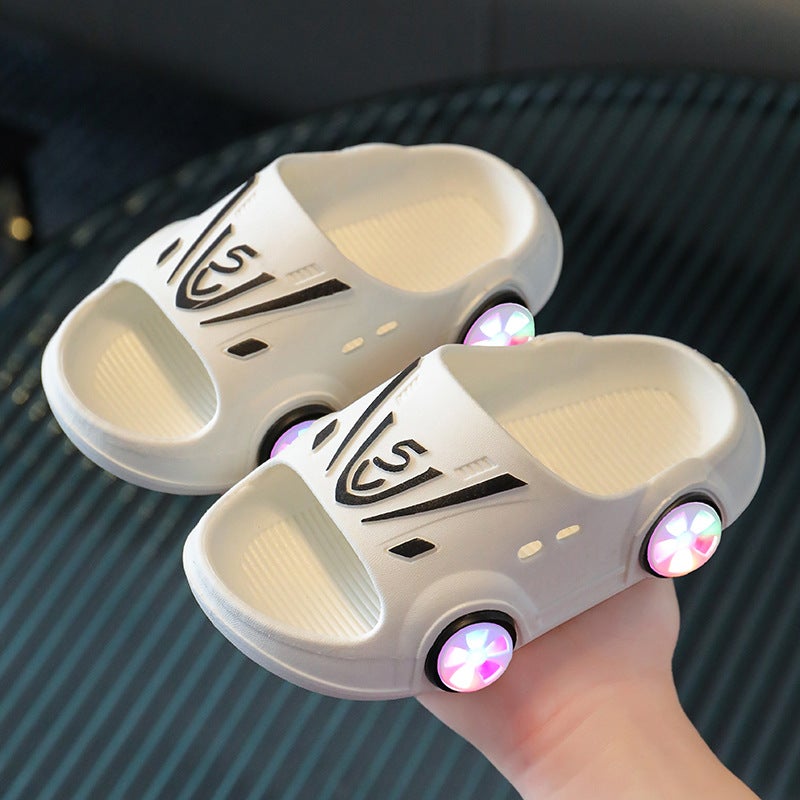 Children's slippers summer boys' and girls' home non-slip indoor handsome cartoon car kids' baby slippers  - Image 3