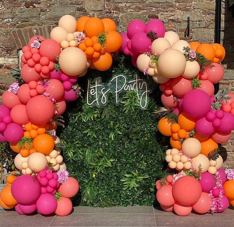 Beaumode Tropical Luau Balloon Garland Arch Kit for Hawaiian Beach Pool Theme Aloha Birthday Pink Citrus Bridal Shower Bachelorette Party Backdrop Decorations and Suppliers Rose Orange Blush - Image 3
