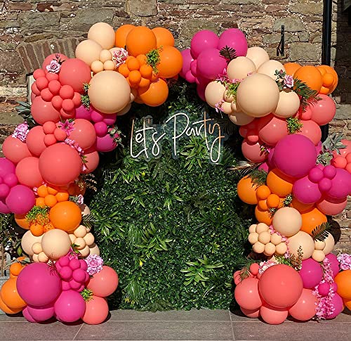 Beaumode Tropical Luau Balloon Garland Arch Kit for Hawaiian Beach Pool Theme Aloha Birthday Pink Citrus Bridal Shower Bachelorette Party Backdrop Decorations and Suppliers Rose Orange Blush - Image 1