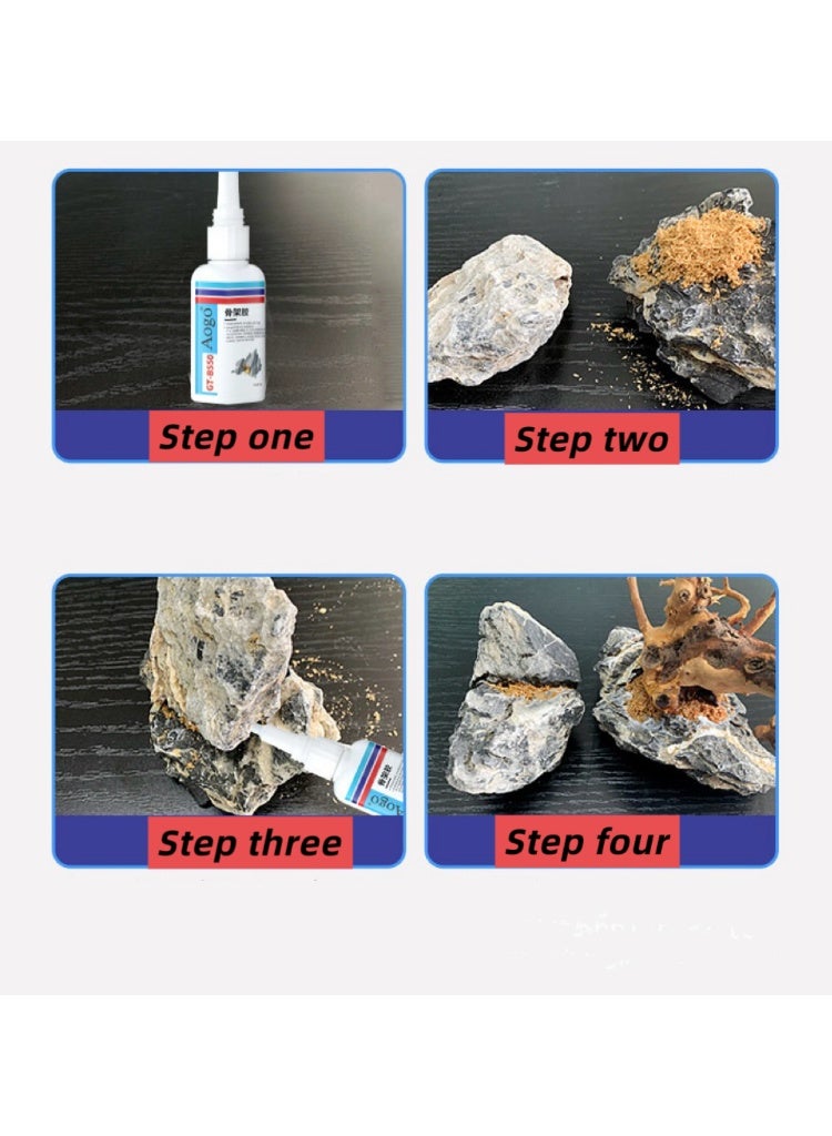 AOGO Aquarium Glue Fish Safety, Clear Reef Glue Gel for Plants, Moss, Coral, Rocks, Stone, and Wood, Freshwater and Saltwater Aquascape(50G) - Image 5