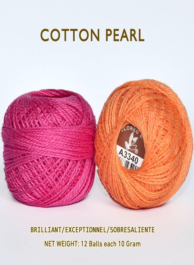 colored bird Double Mercerized Egyptian Long Staple Cotton Pearl Thread Ball 10 Grams Rainbow Color Embroidery Thread 12 Colors per Box for Crochet Hardanger Cross Stitch Hand Embroidery,redpurple Series - Image 5