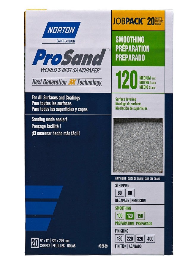Norton ProSand 9" x 11" Sanding Sheets 120G 20pack - Image 1