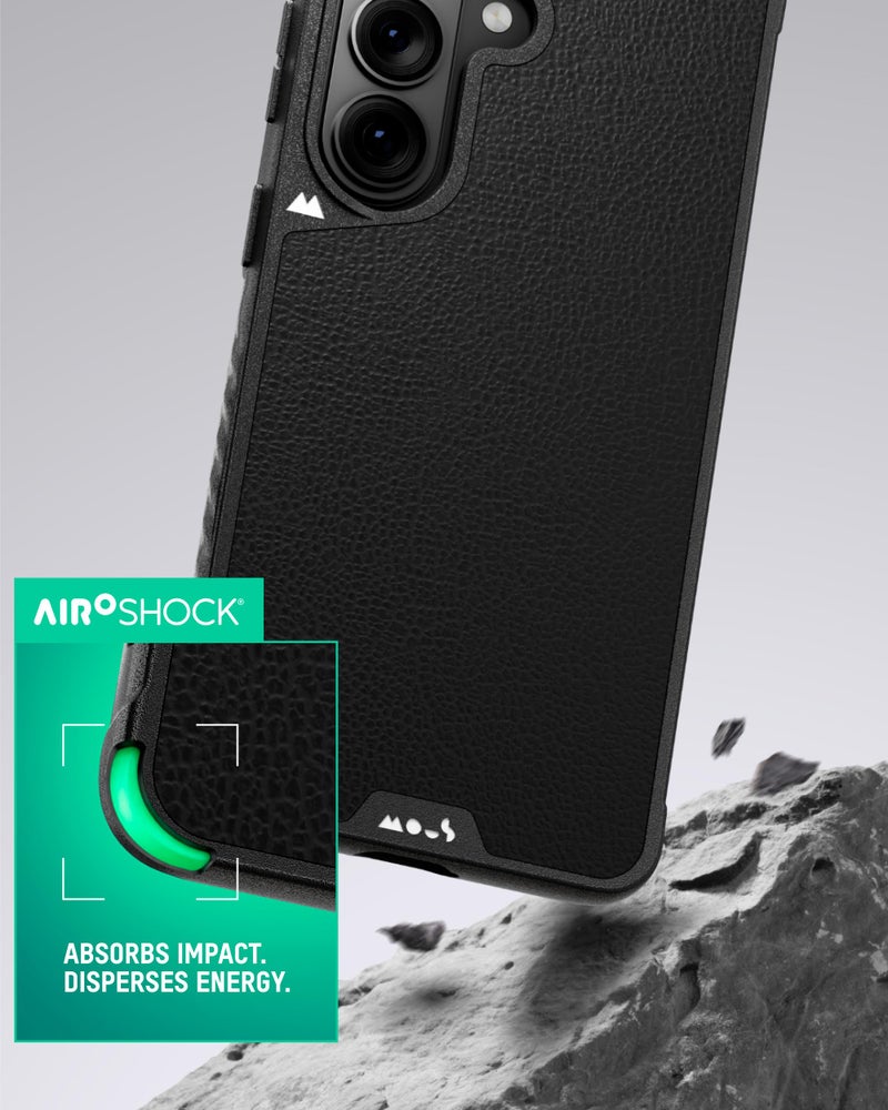 Mous for Samsung Galaxy S26 Ultra Case, Compatible with MagSafe & Qi2 â€“ Limitless Protective Galaxy S26 Ultra Case â€“ Shockproof, Full Camera Protection, Magnetic, Anti-Scratch Back, Black Leather - Image 2
