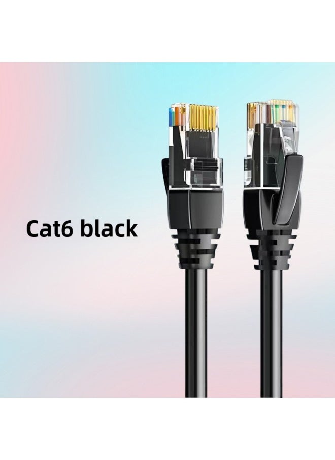 Generic Household Gigabit Category 6 Network Cable Manufacturers RJ45 Interface Finished Indoor And Outdoor Copper-clad Aluminum Cat6 Computer Jumper-Color:Black-Cord Length:1.5m  - Image 1