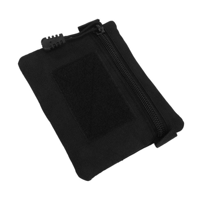 Coin Purse Black Waist Wallet Nylon Portable Storage Pocket Bag for Outdoor Travel - Image 1