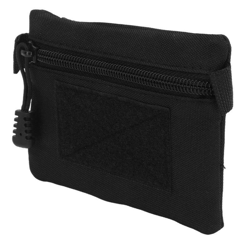Coin Purse Black Waist Wallet Nylon Portable Storage Pocket Bag for Outdoor Travel - Image 2
