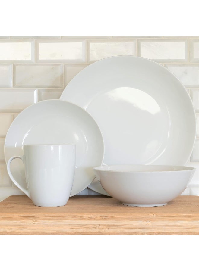 10 Strawberry Street Simply Coupe 16 Piece Dinnerware Set White  SM1600CPSW - Image 3