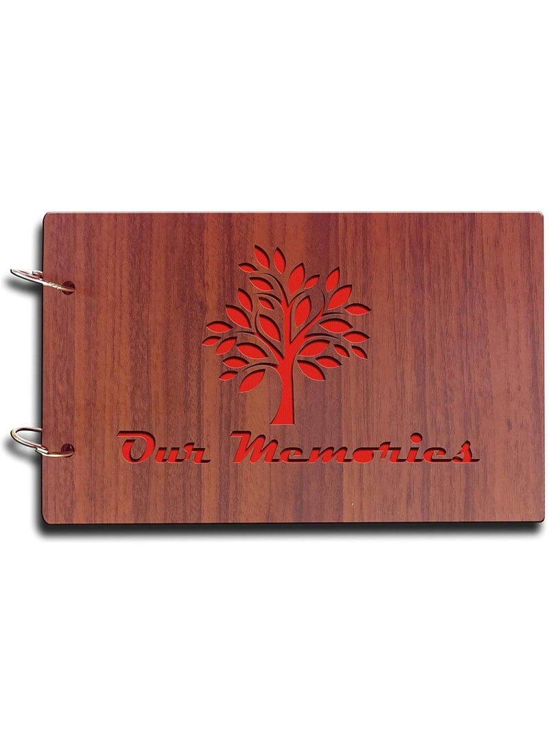 Generic HANUMANT TRADERS Natural Wood Elegance Handcrafted Wooden Photo Album for Cherished Memories 590  - Image 1