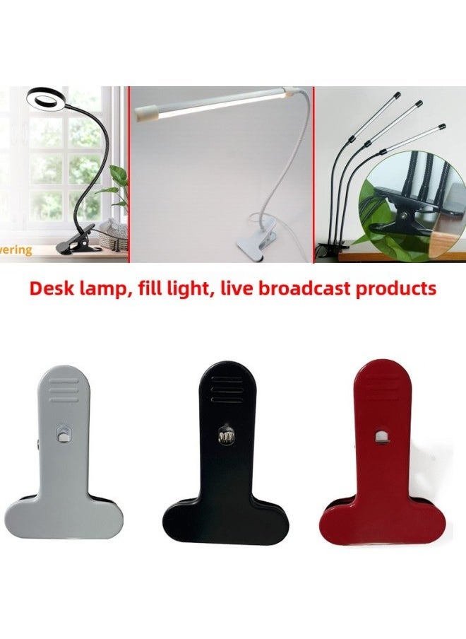 Generic Metal Clip Fixing Clip Hardware Powder Spraying Desktop Small Table Lamp Fixing Clip Direct Broadcast Light Plant Lamp Base-Color:Red  - Image 4