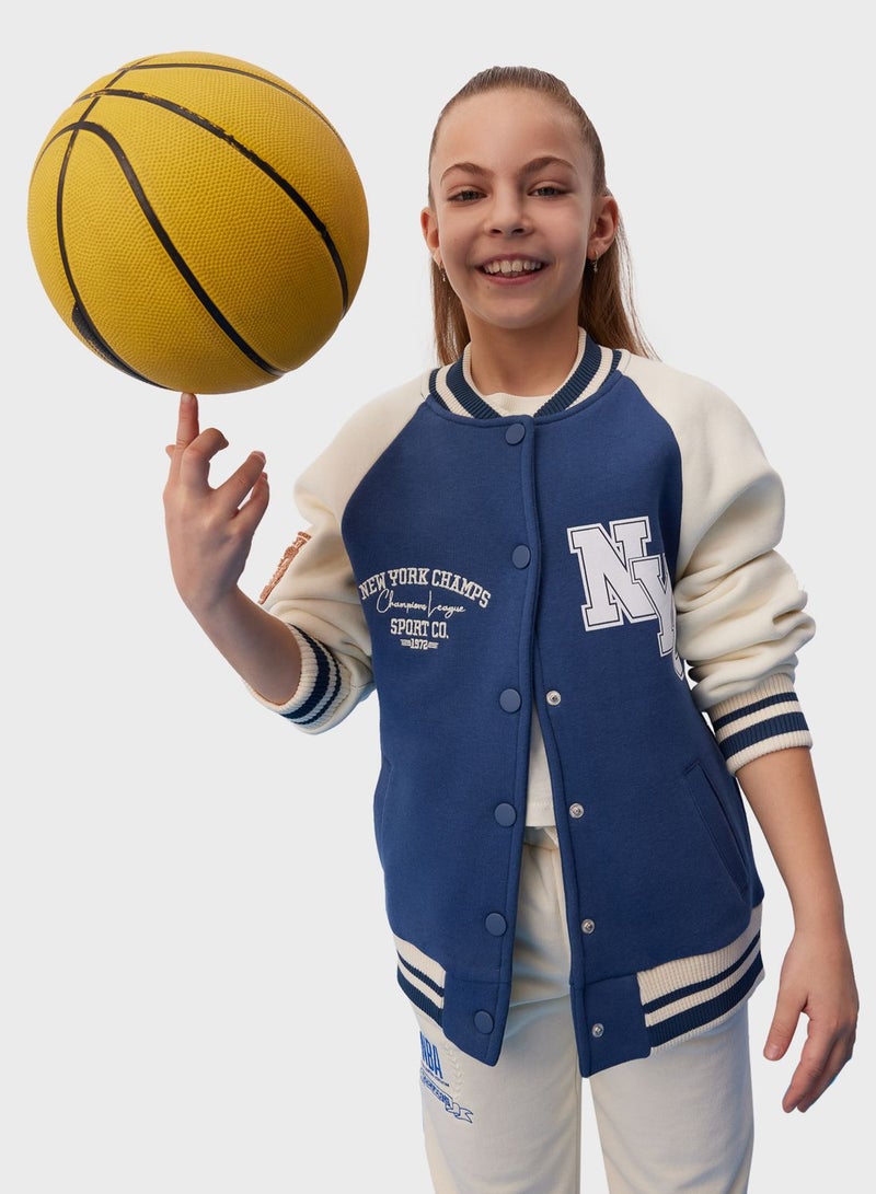 DeFacto Girl College Collar Thick Soft Lined Bomber Cardig - Image 3