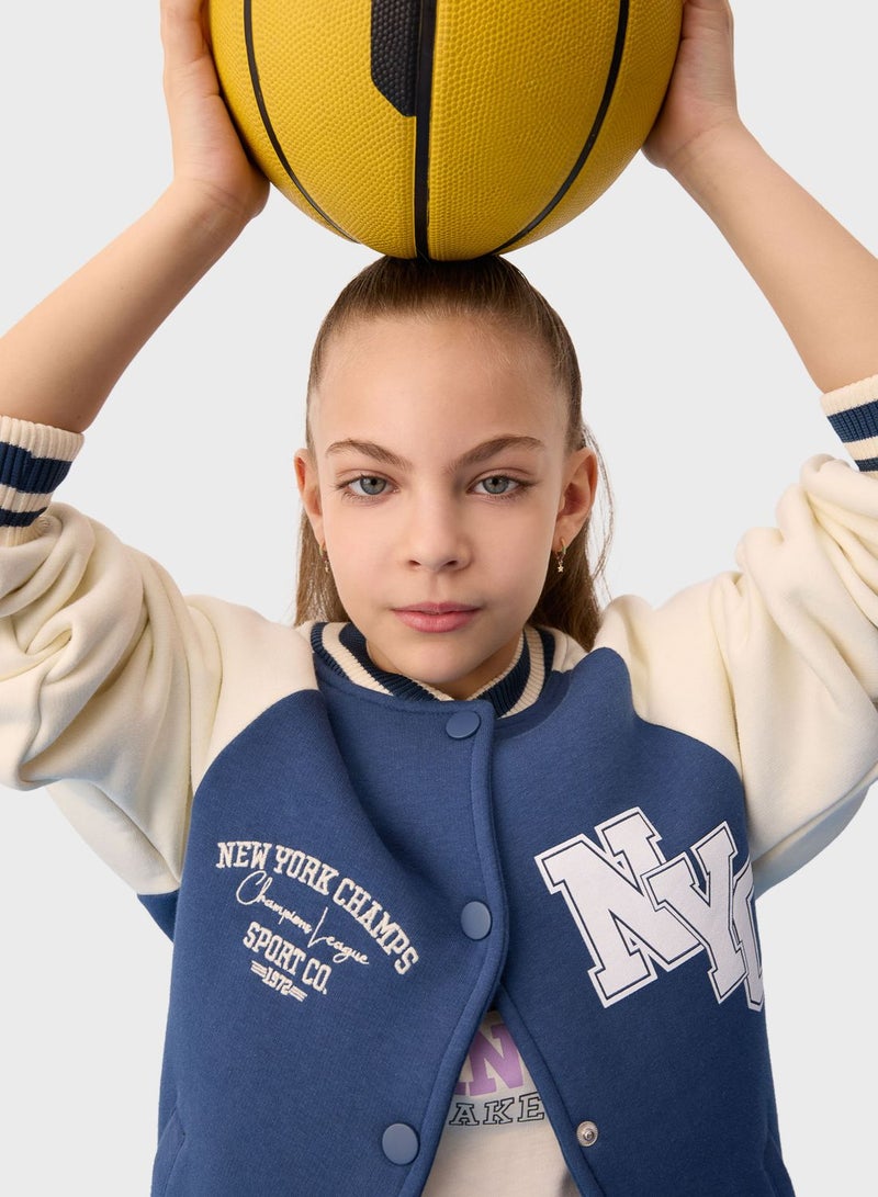 DeFacto Girl College Collar Thick Soft Lined Bomber Cardig - Image 4
