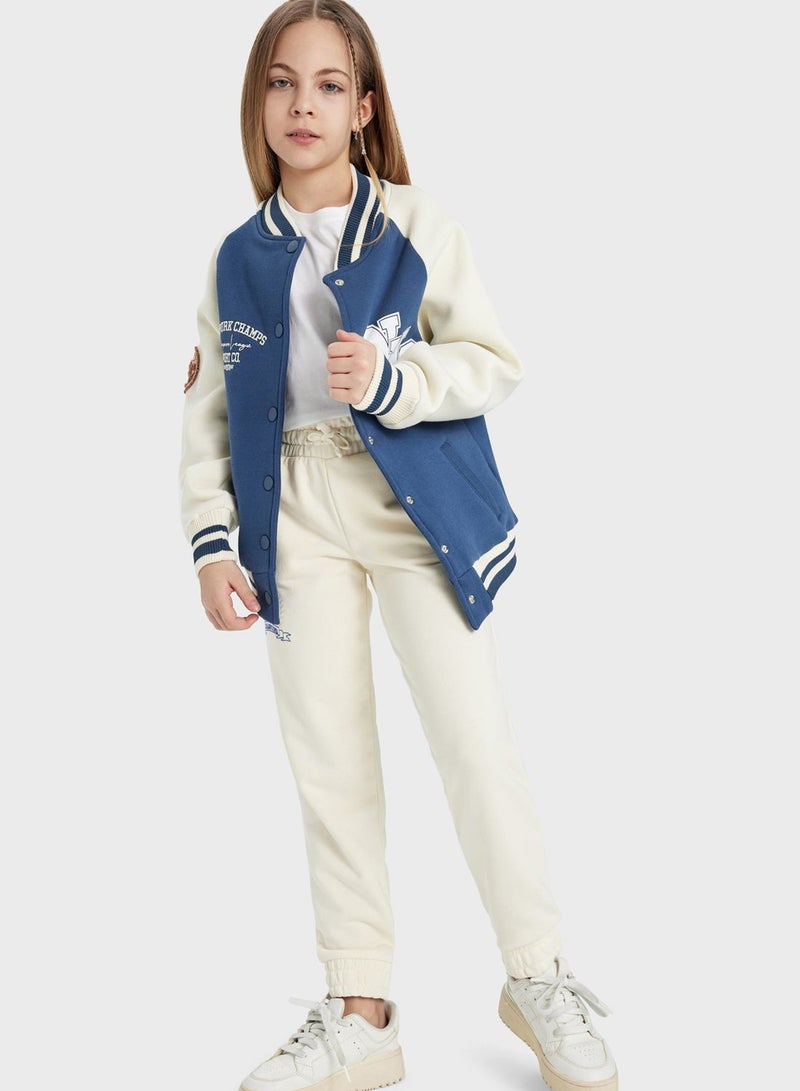 DeFacto Girl College Collar Thick Soft Lined Bomber Cardig - Image 5