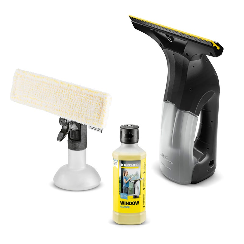 Kärcher مكنسة نوافذ كيرشر WV 1 بلس إصدار بلاك لمرايا الدش والزجاج والأسطح 10 بوصة شفاط