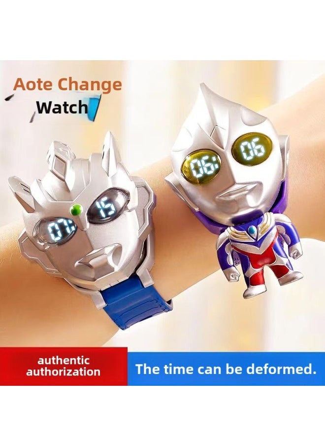Generic - Genuine Smart Ultraman Watch Q Mecha Deformation Children Boys Girls Ultraman Hero Watch Toy-Color:Sanrio Watch-Big Ear Dog - Image 1