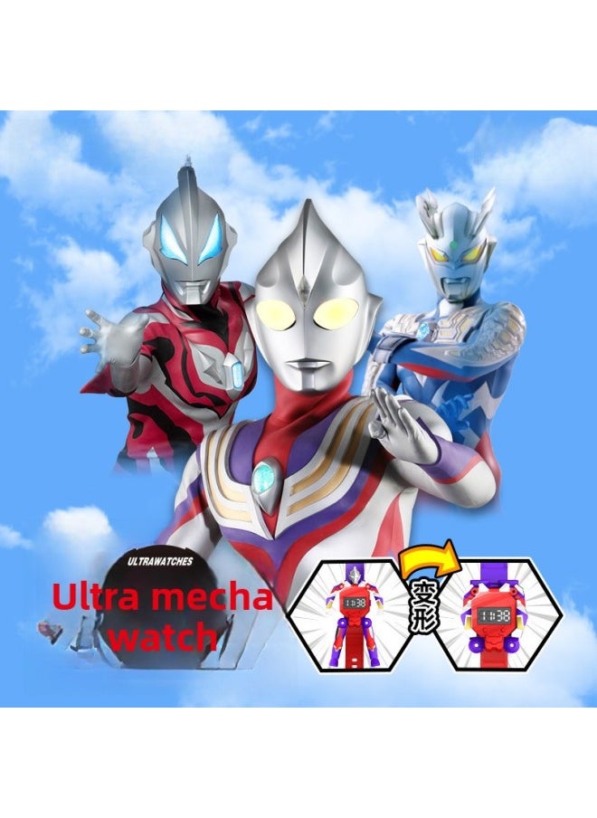 Generic - Genuine Smart Ultraman Watch Q Mecha Deformation Children Boys Girls Ultraman Hero Watch Toy-Color:Sanrio Watch-Big Ear Dog - Image 1