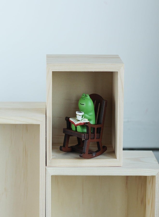 Pmeixcy Frog Figurines, Frog Decor, Cute Desk Decor, Desk Figurines, Cute Trinkets, Home and Office Decor, Green Frog on Rocking Chair, 5x4x4.3 Inches, 60g - Image 4