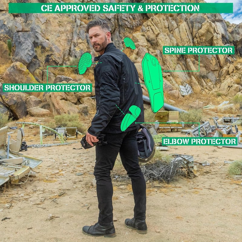 Nomad USA Ironborn Motorcycle Jacket for Men - Black, Medium - Image 5