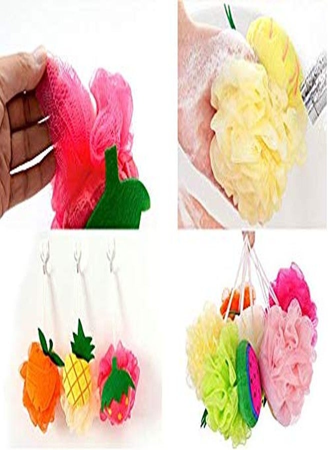 Mopslik - Kids Babies and Adults Fruit Shaped Bath Loofah (Multicolor) (Pack Of 2) - Image 3