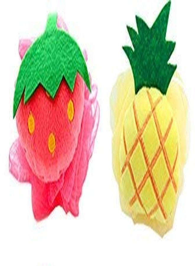 Mopslik - Kids Babies and Adults Fruit Shaped Bath Loofah (Multicolor) (Pack Of 2) - Image 1