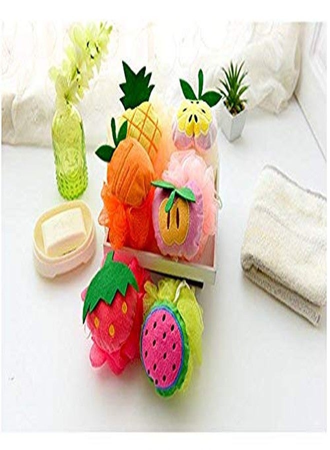 Mopslik - Kids Babies and Adults Fruit Shaped Bath Loofah (Multicolor) (Pack Of 2) - Image 4