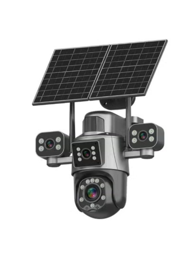 TIGER 4-Lens AI Solar Security Camera with Dual Solar Panels, & WiFi, 8K HD PTZ 360° Outdoor Wireless IP Surveillance Camera, 12X Optical Zoom, AI Motion Detection, Full Color Night Vision, Two-Way Audio, 24/7 Recording, IP66 Waterproof CCTV Camera - Image 4