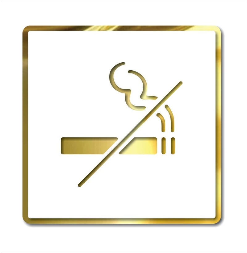 Sign Studio No Smoking Room Sign – 6 x 6 Inch Self-Adhesive Acrylic Board – Clear Smoke-Free Area Signage for Business, Office, Corporate, Hotel, Factory, Club, Commercial Spaces & Malls - Image 1