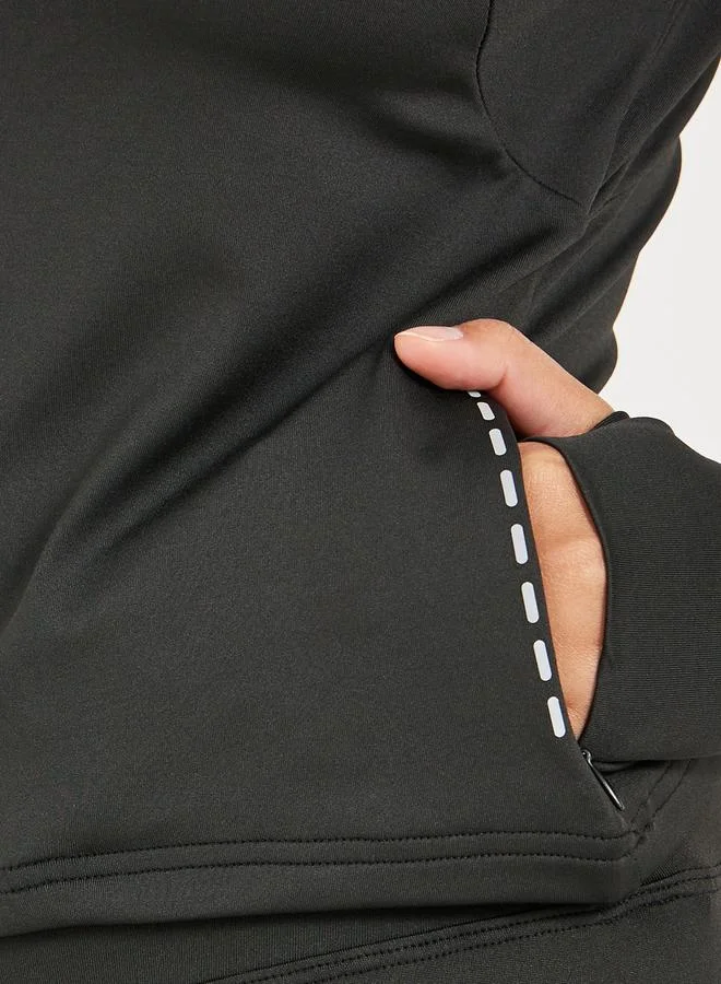 Styli Reflective Zipper Pocket Zip Up Top and Leggings Set