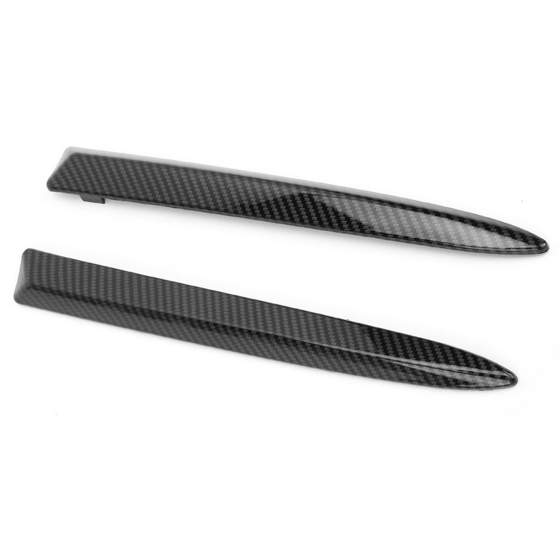 Pair Front Bumper Upper Trim Carbon Fiber Style 735455041 Replacement for FIAT 500 2007‑2015 - Image 2