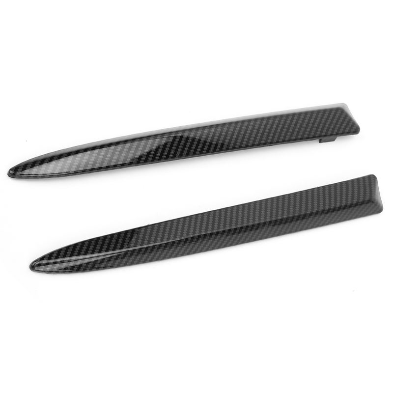 Pair Front Bumper Upper Trim Carbon Fiber Style 735455041 Replacement for FIAT 500 2007‑2015 - Image 3