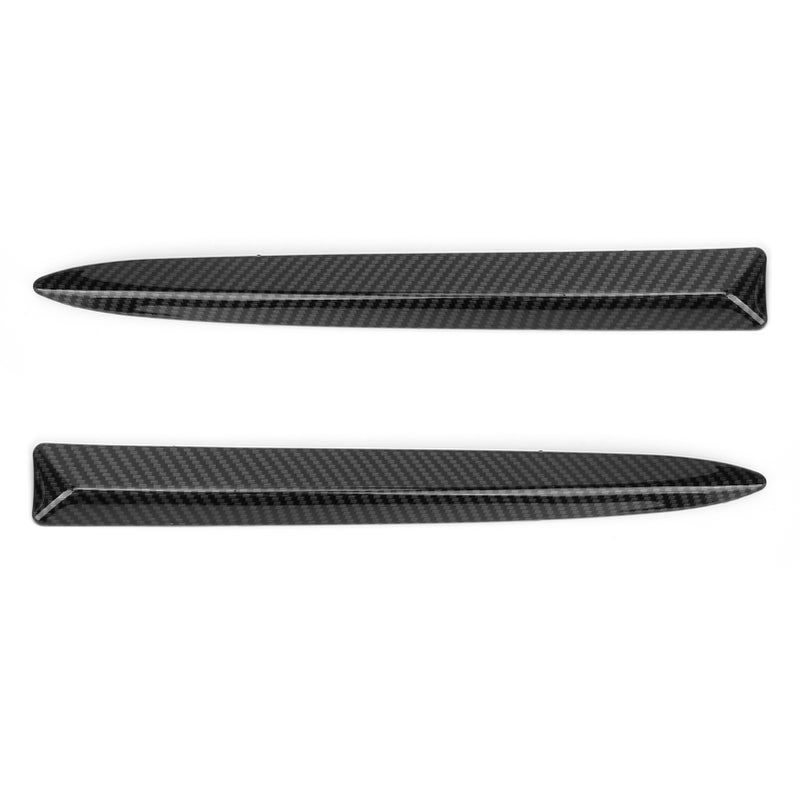 Pair Front Bumper Upper Trim Carbon Fiber Style 735455041 Replacement for FIAT 500 2007‑2015 - Image 1