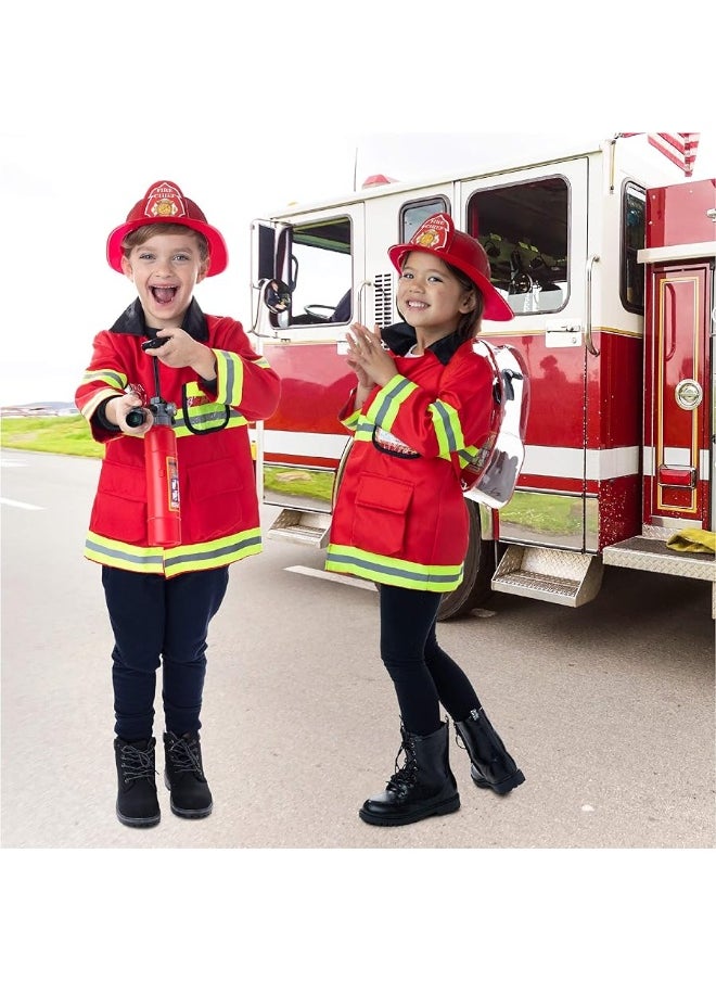 Born Toys Born Toys 8 PC Premium Washable Kids Fireman Costume Toy for Kids,Boys,Girls,Toddlers, and Children with Complete Firefighter Accessories  - Image 5