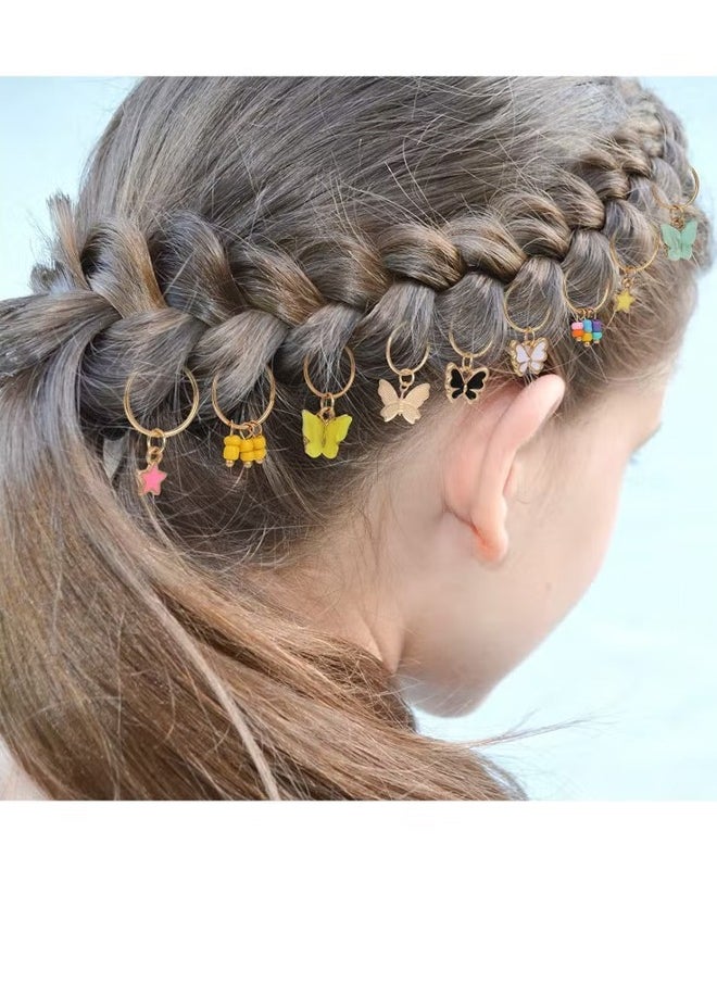 Generic - 20 Pieces Butterfly Hair Jewelry for Braids Summer Gold Braid Hair Braid Jewelry Rings Clips Clips Dreadlock Braid Charms Accessories Hair Rings Jewelry Hair Accessory for Women Girls - Image 1