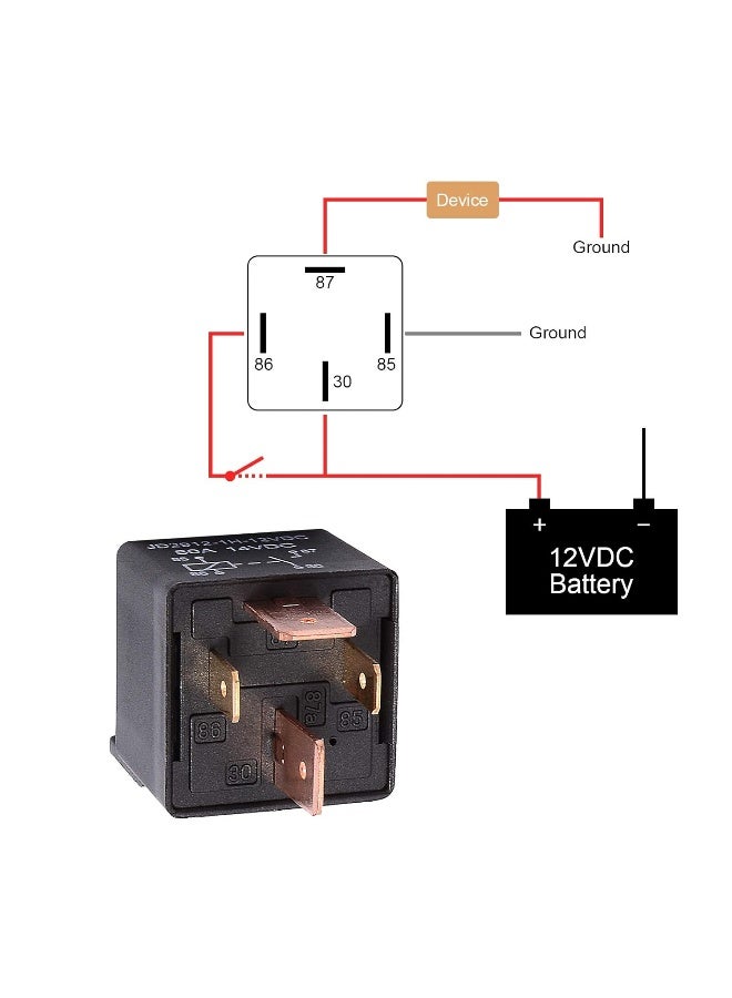 Ehdis 4-Pin Relay With Harness Car Truck Motor Heavy Duty 80A 12V On/Off Normally Open Spst Relay Socket Plug 4 Wire Automotive Relay  - Image 3