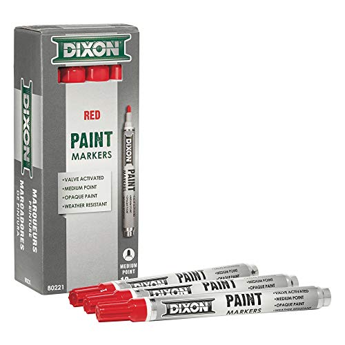 Dixon Paint Markers, Medium Tip, Box of 12, Red (80221) - Image 1