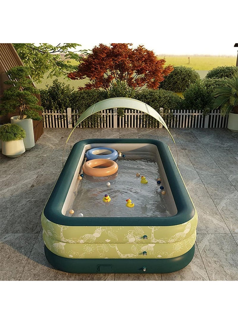LIMOS Inflatable Swimming Pool with Sun Shade Automatic Family Pool for Kids & Adults - Image 2