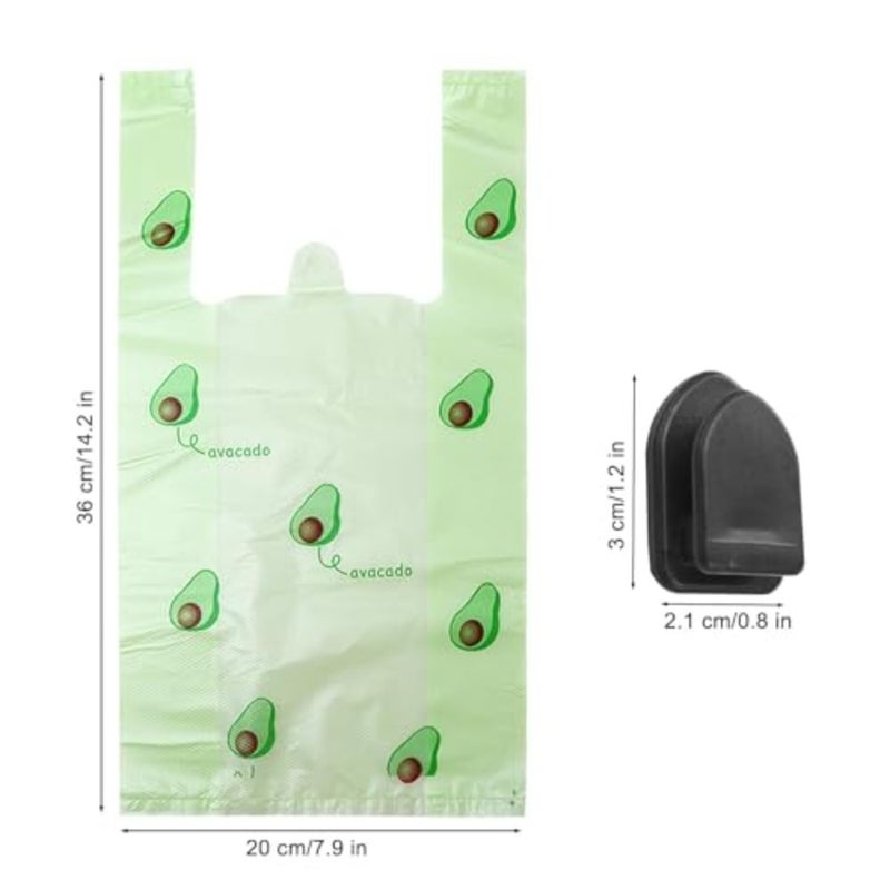 Car Trash Bag, 200 Count Green Disposable Plastic Hanging Auto Trash Bags with 4 Hooks for Car, Travel, Home, Office - Image 2