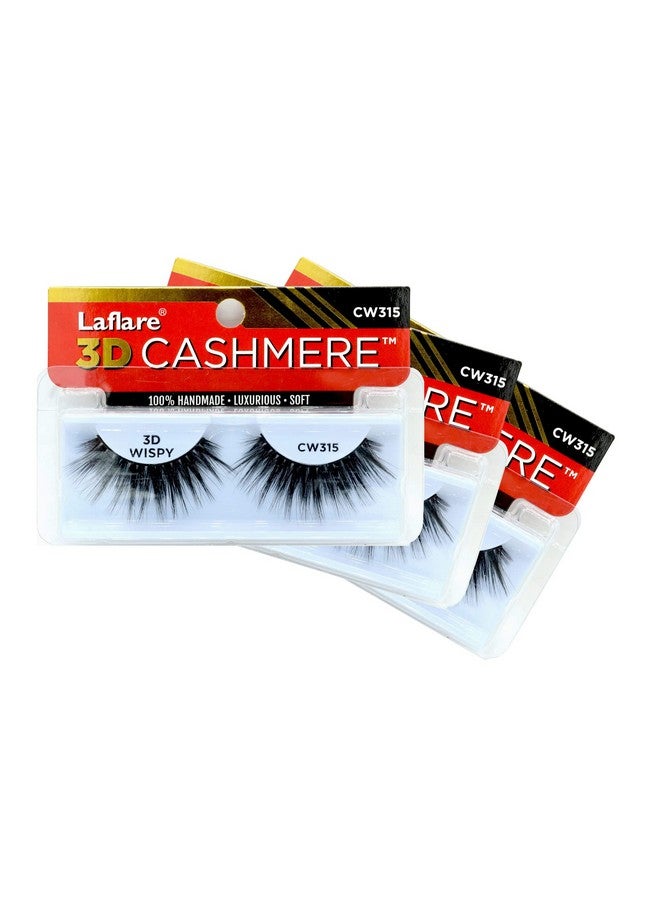 Laflare 3D Cashmere Eyelashesnatural Lookwispyglamfreshfluffysoftreusableluxurious Handmade Strips False Lashes3 Packs Bundle Special Cw (Cw3153) - Image 1