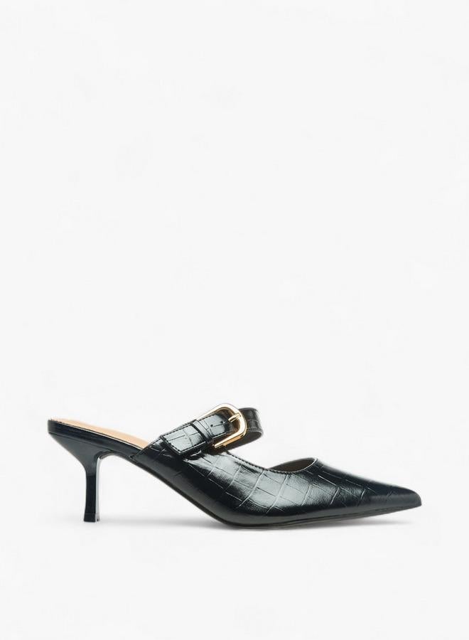 فلورا بيلا من شو إكسبرس صنادل نسائية بكعب واسع مزينة بإبزيم - Image 1