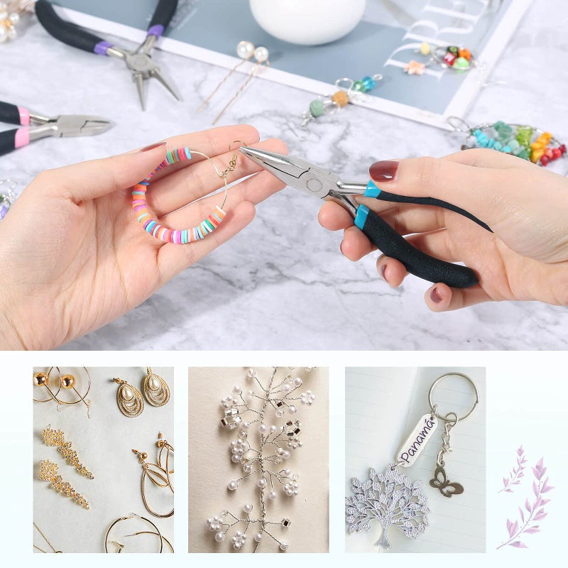 PAXCOO Jewelry Pliers Set, Paxcoo 3Pcs Jewelry Making Tools Kit includes Needle Nose Pliers, Round Wire Cutters for Supplies, Wrapping, DIY Crafts, Beading - Image 2