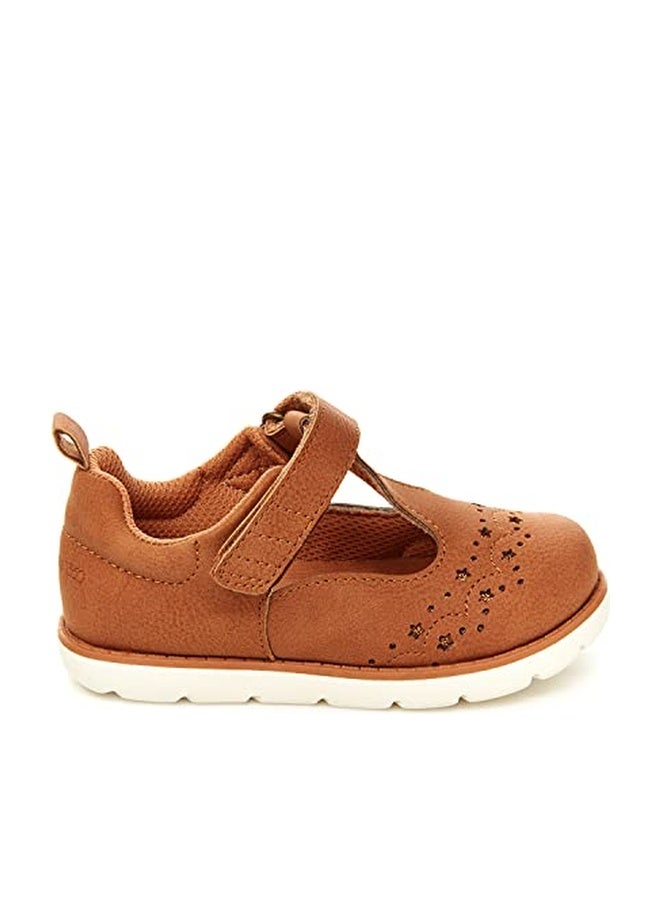 Stride Rite 360 Lacey Mary Janes, Dress Shoes for Girls, Tan (Size 7) - Image 1