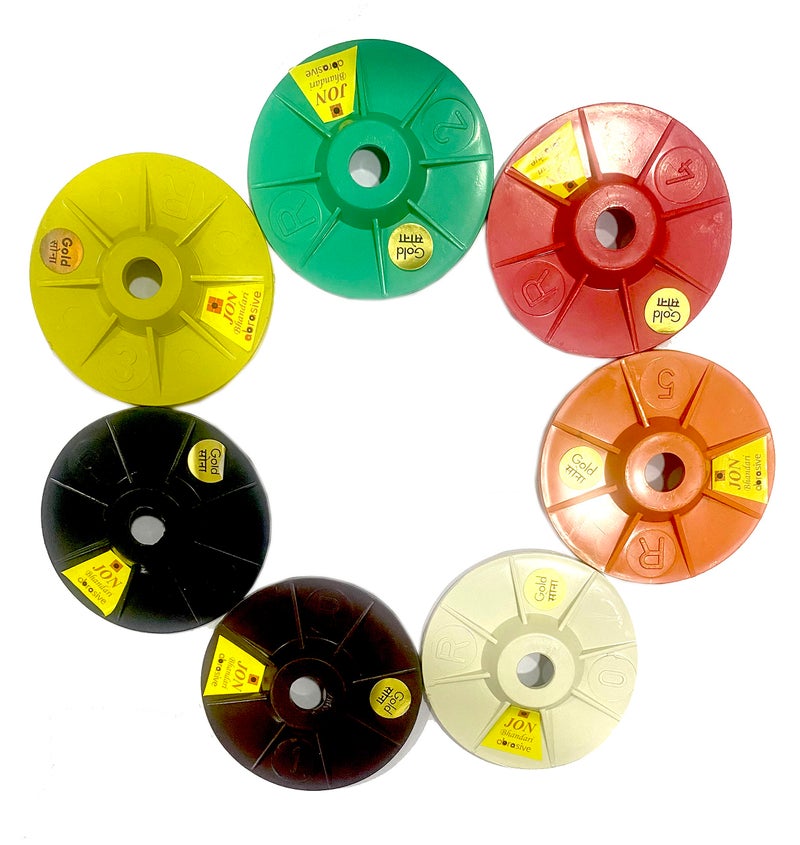 Jon Bhandari Tools 7pc 4" inch 100mm Diamond Ceramic Polishing Pad Set for Grinding and Finishing of Granite, Marble, Glass, Concrete and Other Natural Stone (Grit 0 to 6) - Image 2