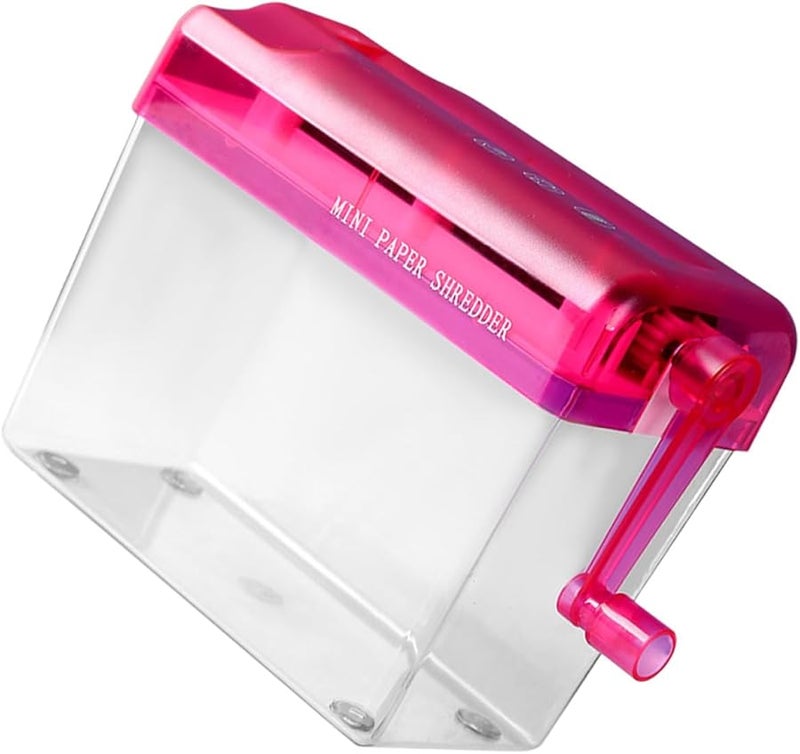 Manual Desktop Paper Shredder Small Household Handheld For Office And Home Use Red - Image 1