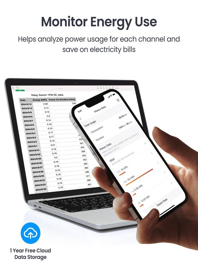 سويتش بوت مفتاح التبديل الذكي SwitchBot 1PM، وحدة قياس الطاقة الذكية مع مكرر بلوتوث مدمج، مفتاح Wi-Fi وبلوتوث يعمل مع Alexa/Apple Home/Google Home/Matter Hub مطلوب، 2.4 جيجاهرتز - Image 4