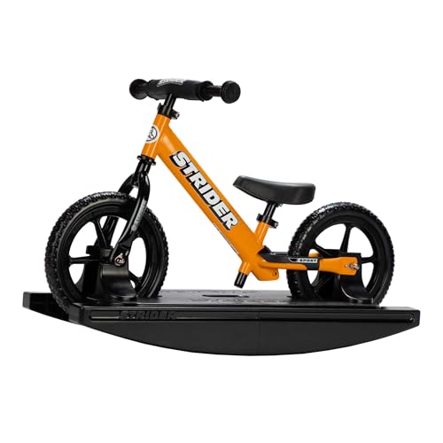 Strider 12 Sport Bike Orange Rocking Base Helps Teach Baby How to Ride a Balance Bicycle for Kids 6 Months to 4 Years Easy Assembly Adjustments - Image 1
