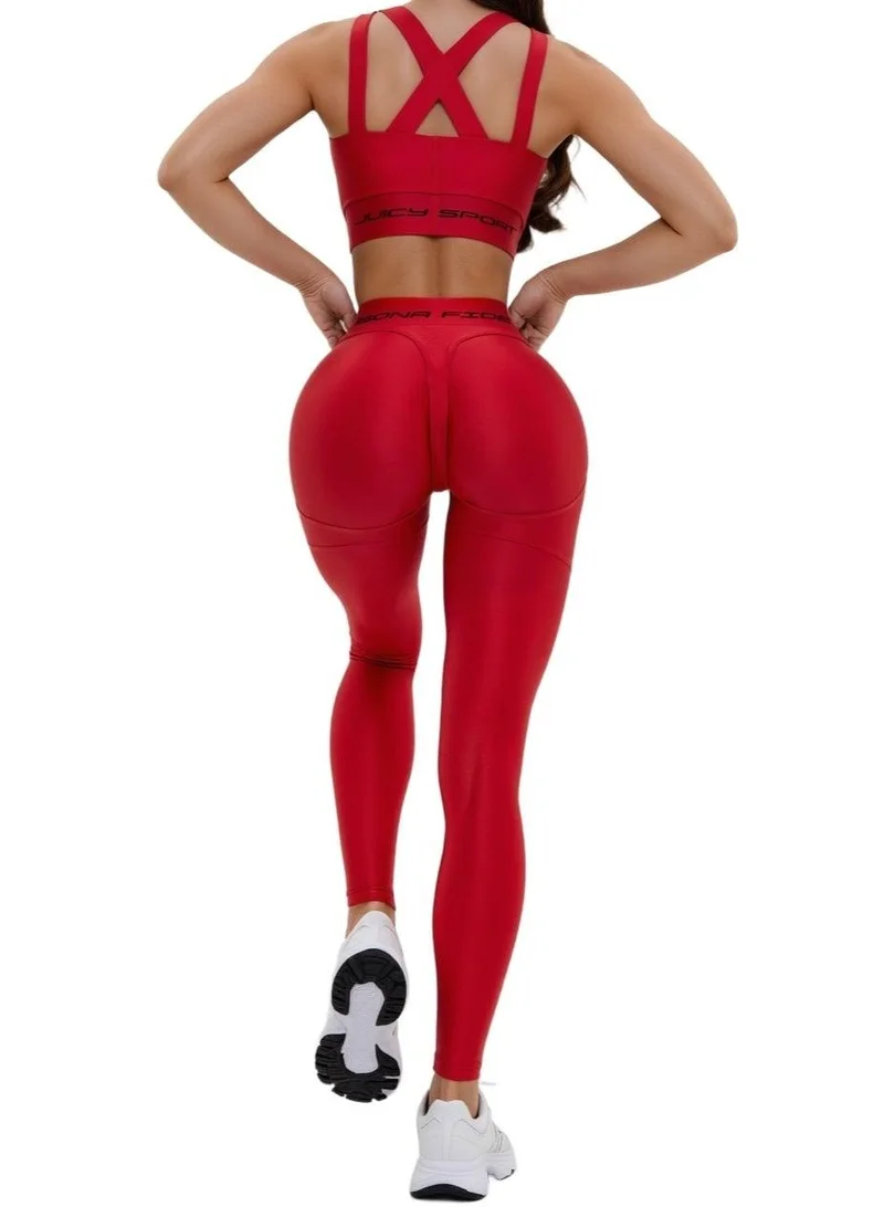 Bona Fide Extra Push-Up Juicy Legging for Ladies – Red