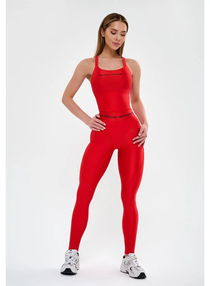Bona Fide Extra Push-Up "Juicy Red" Extra Juicy High Waist Gym Leggings for Women for Women | Best Price UAE